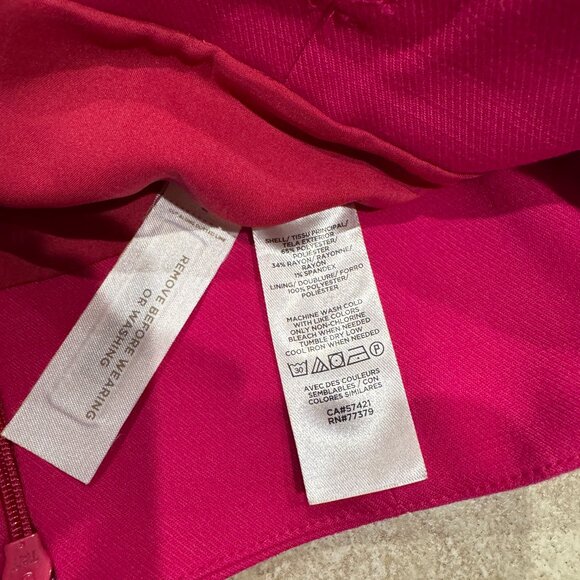 Ann Taylor Belted Knee Length Lined Pencil Skirt - Raspberry - Size 0 - Picture 4 of 6